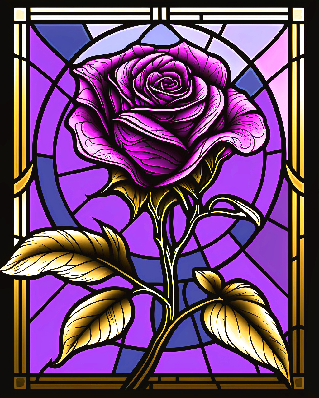 Abstract Purple Rose Panel Diamond Art Kit