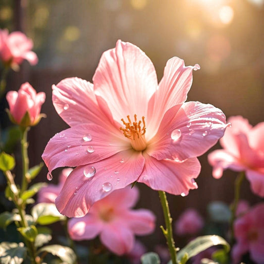 Dewdrops Pink Flower Diamond Art Kit