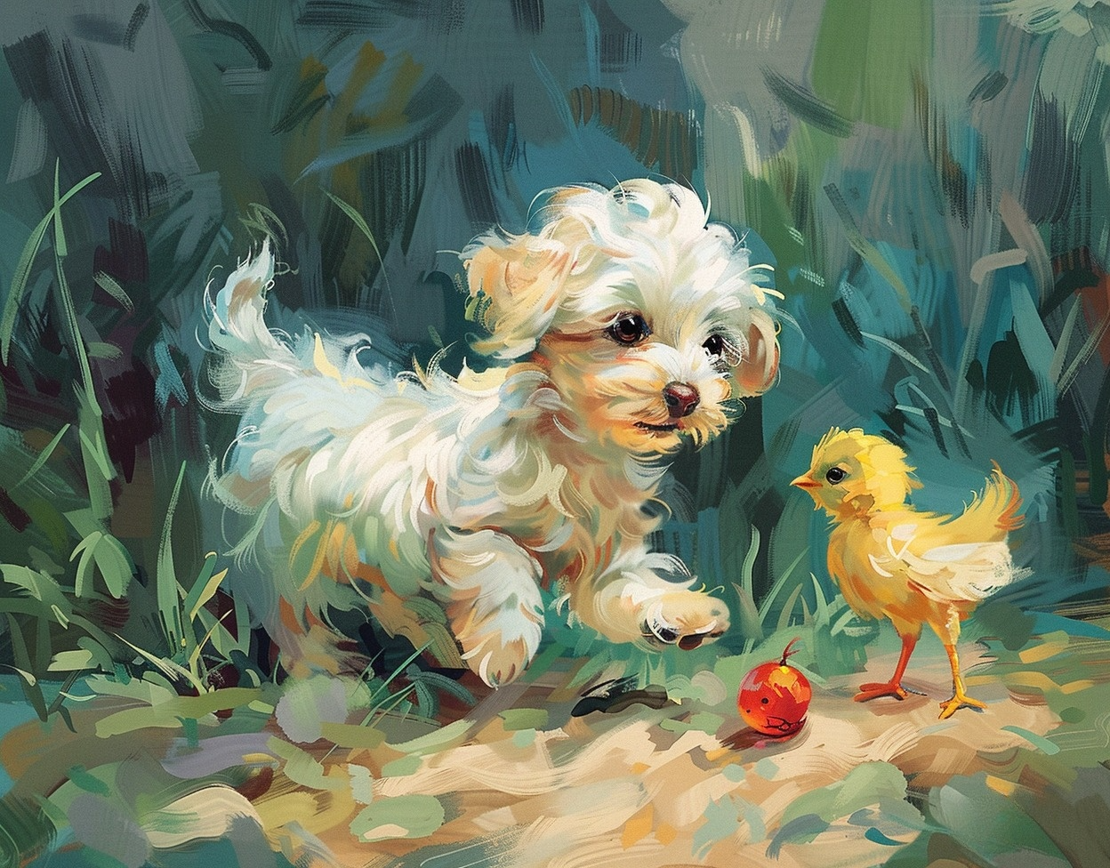 Puppy And Little Yellow Chick Diamond Art Kit
