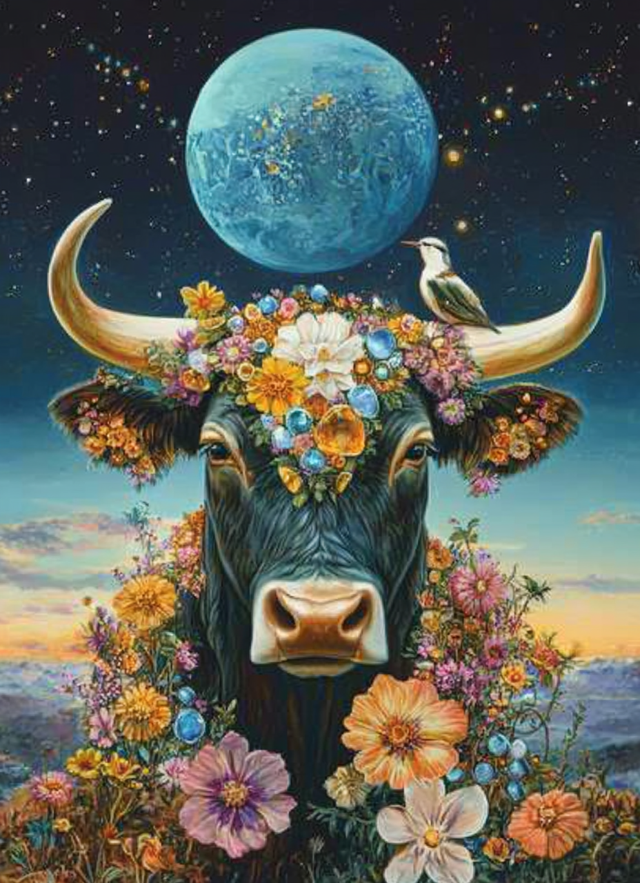 Bull And Moon Diamond Art Kit