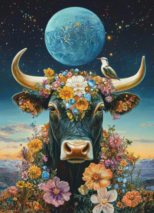 Bull And Moon Diamond Art Kit