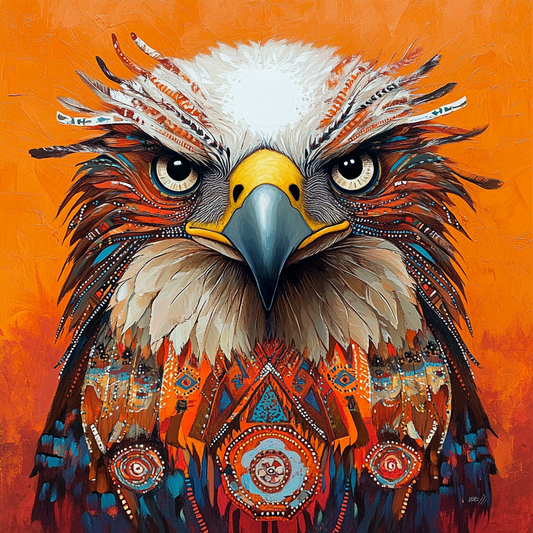 Indian Feather Bald Eagle Diamond Art Kit