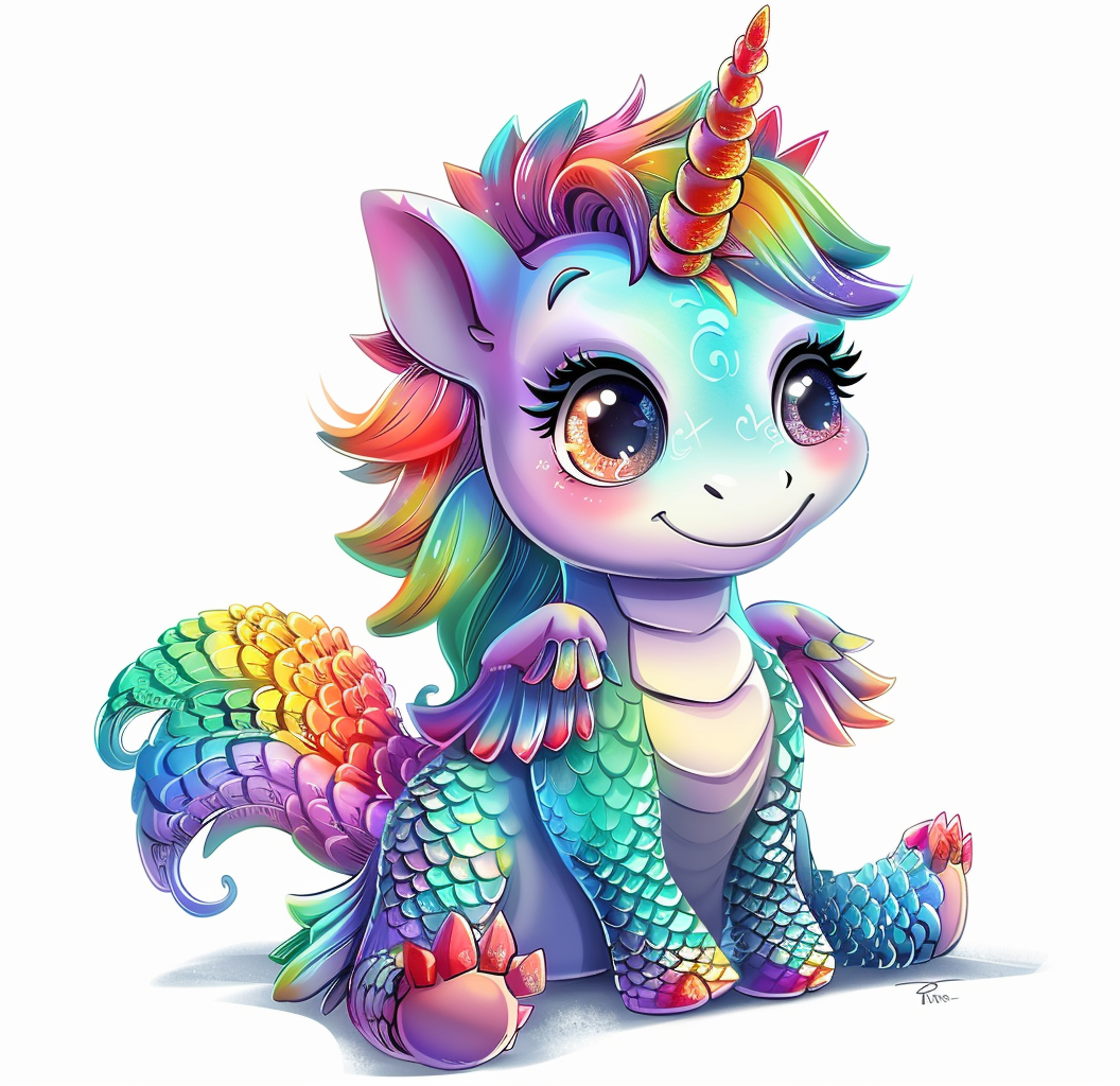 Rainbow Scale Baby Unicorn Diamond Art Kit
