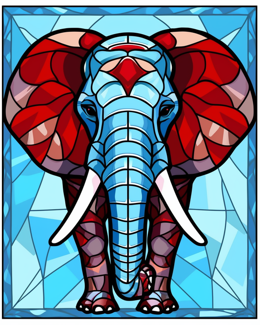Abstract Mosaic Elephant Diamond Art Kit