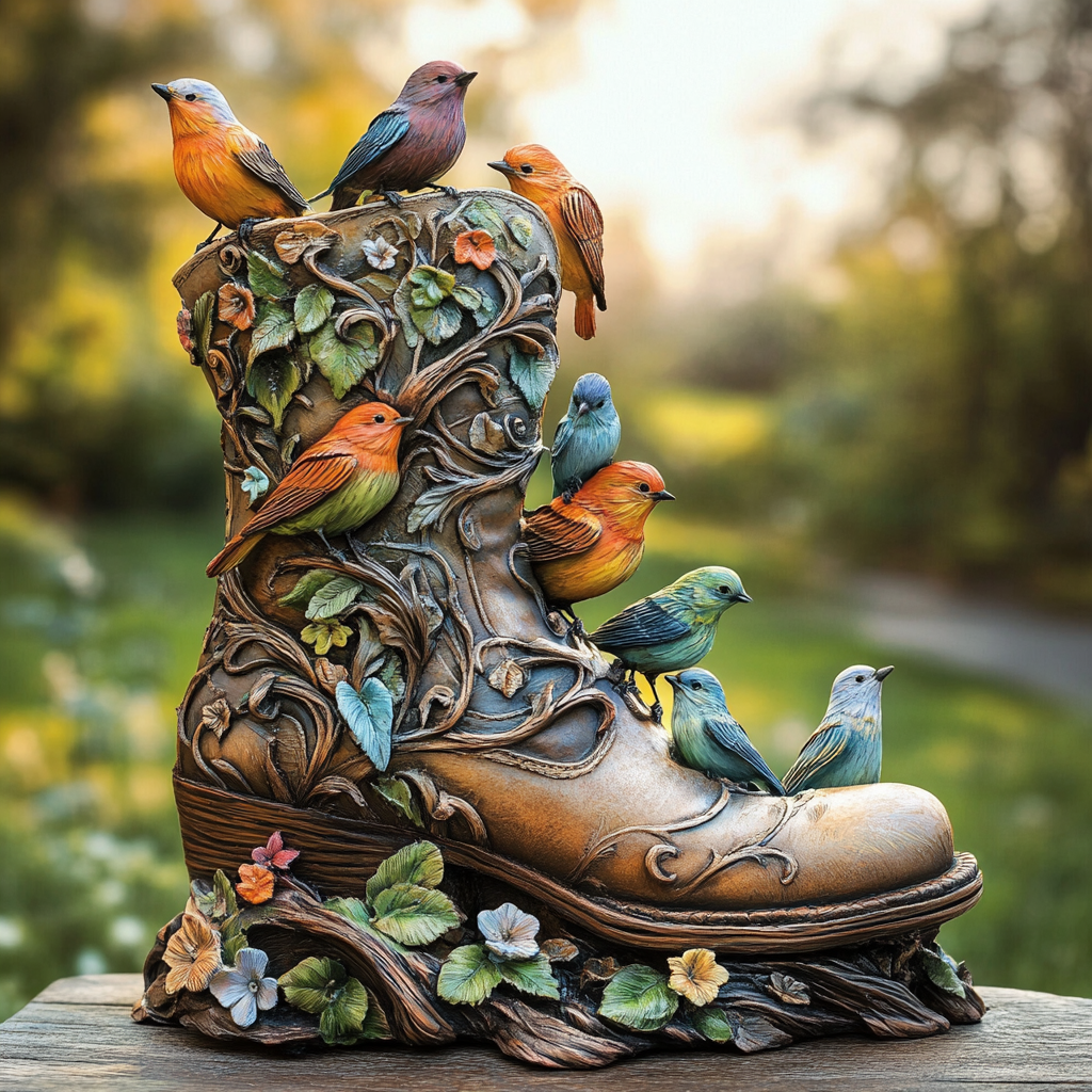 Little Birds Carved Boot Diamond Art Kit