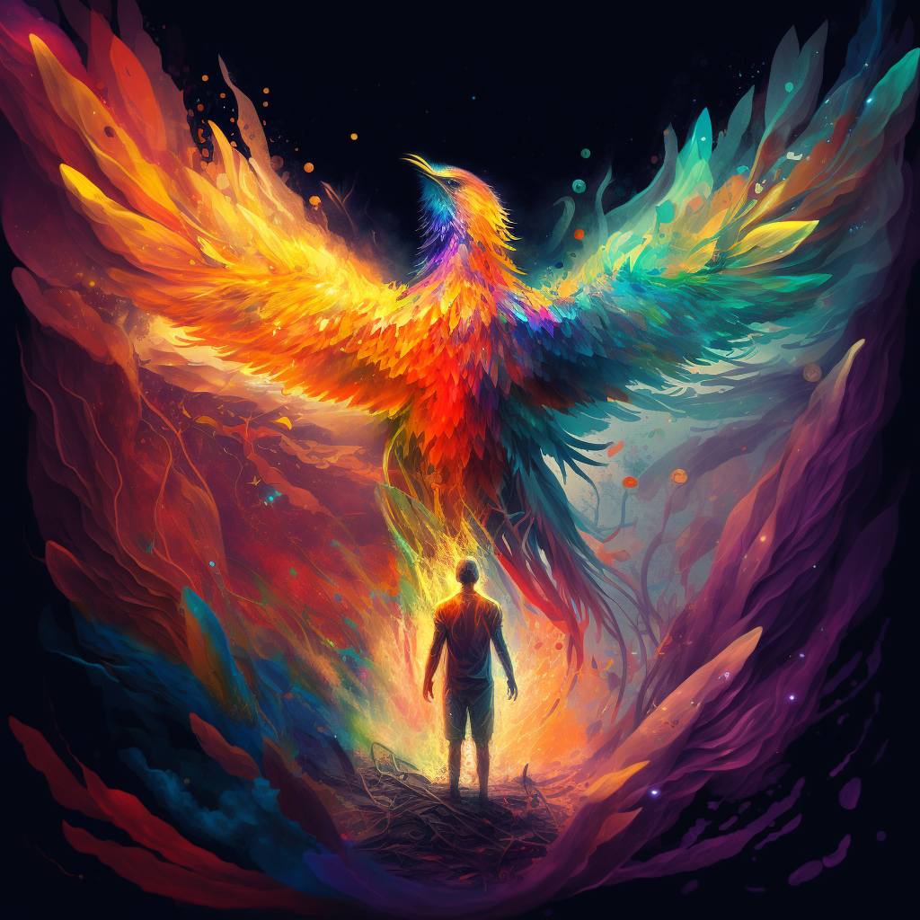 Rainbow Phoenix Man Diamond Art Kit