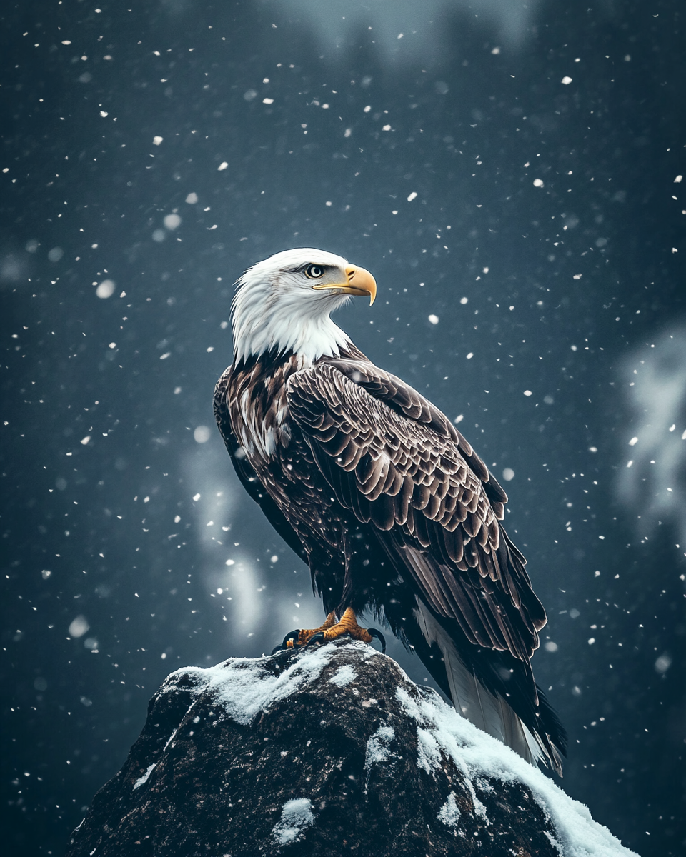Eagle In The Snow Diamond Art Kit