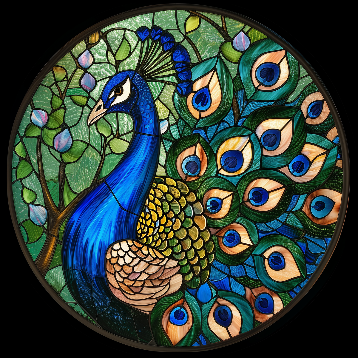 Abstract Peacock Circle Diamond Art Kit
