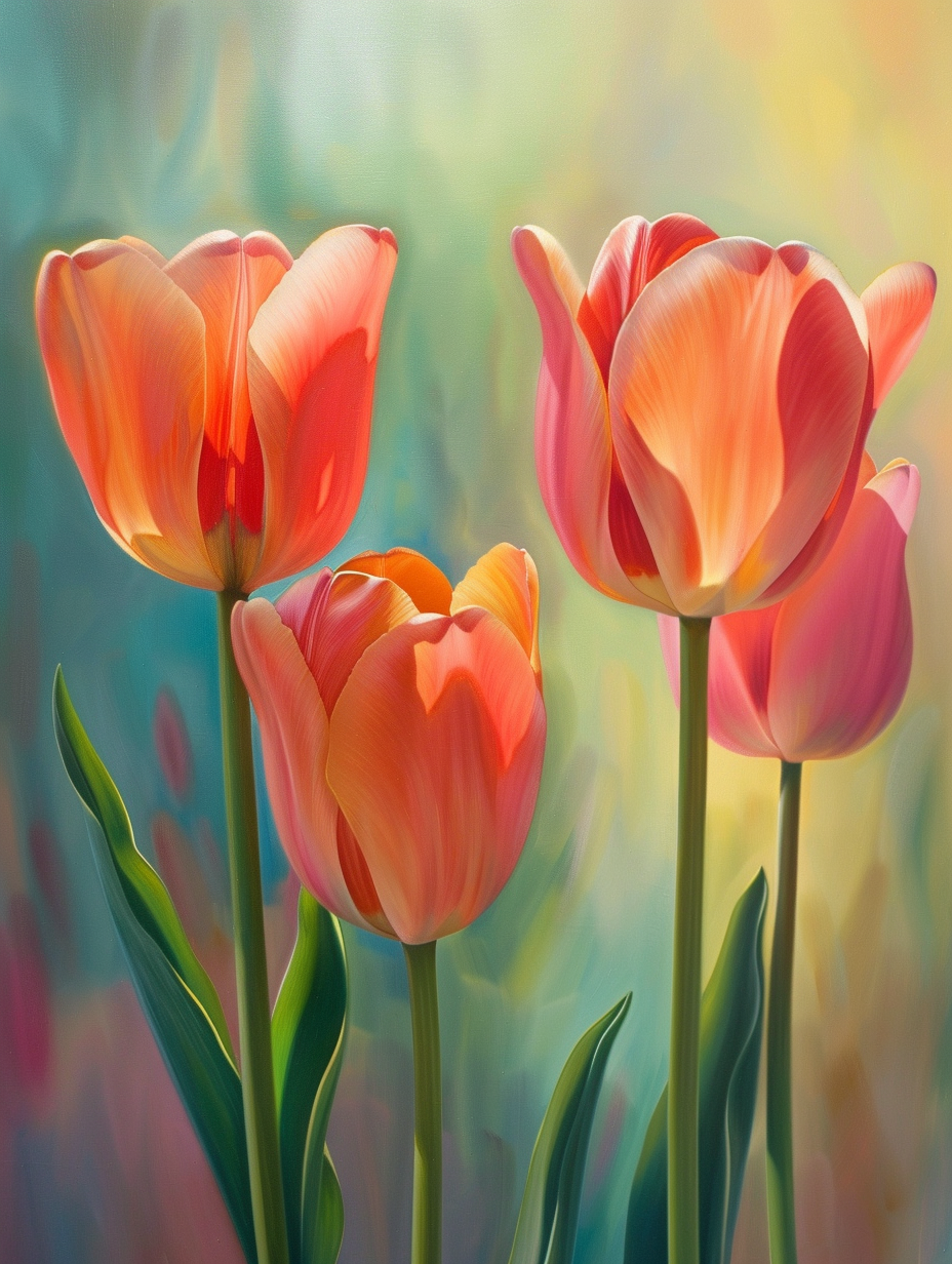 Four Spring Tulips Diamond Art Kit