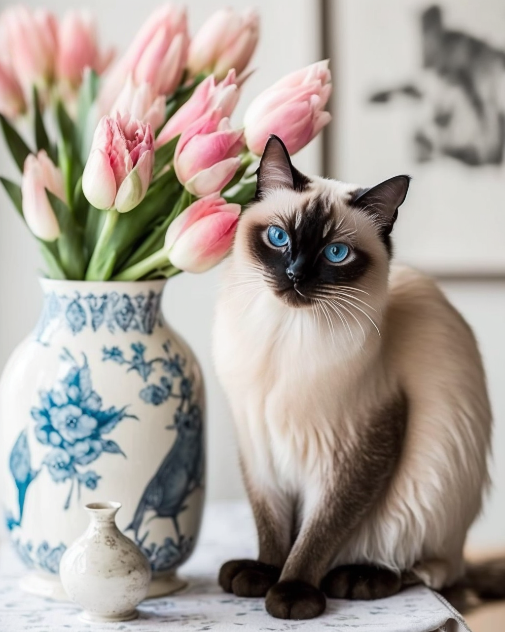 Light Pink Tulip Siamese Diamond Art Kit