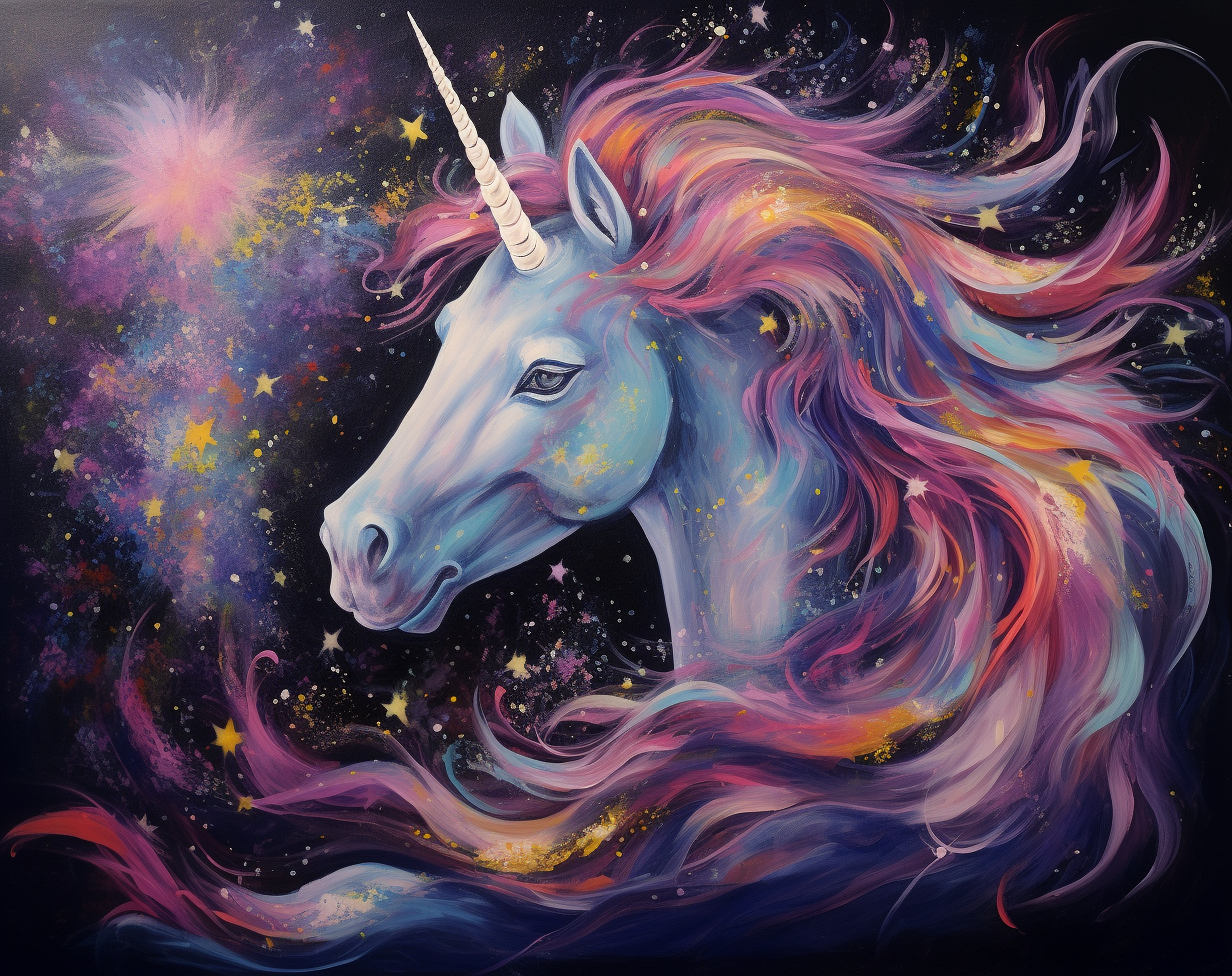 Abstract Swirling Mane Unicorn Diamond Art Kit