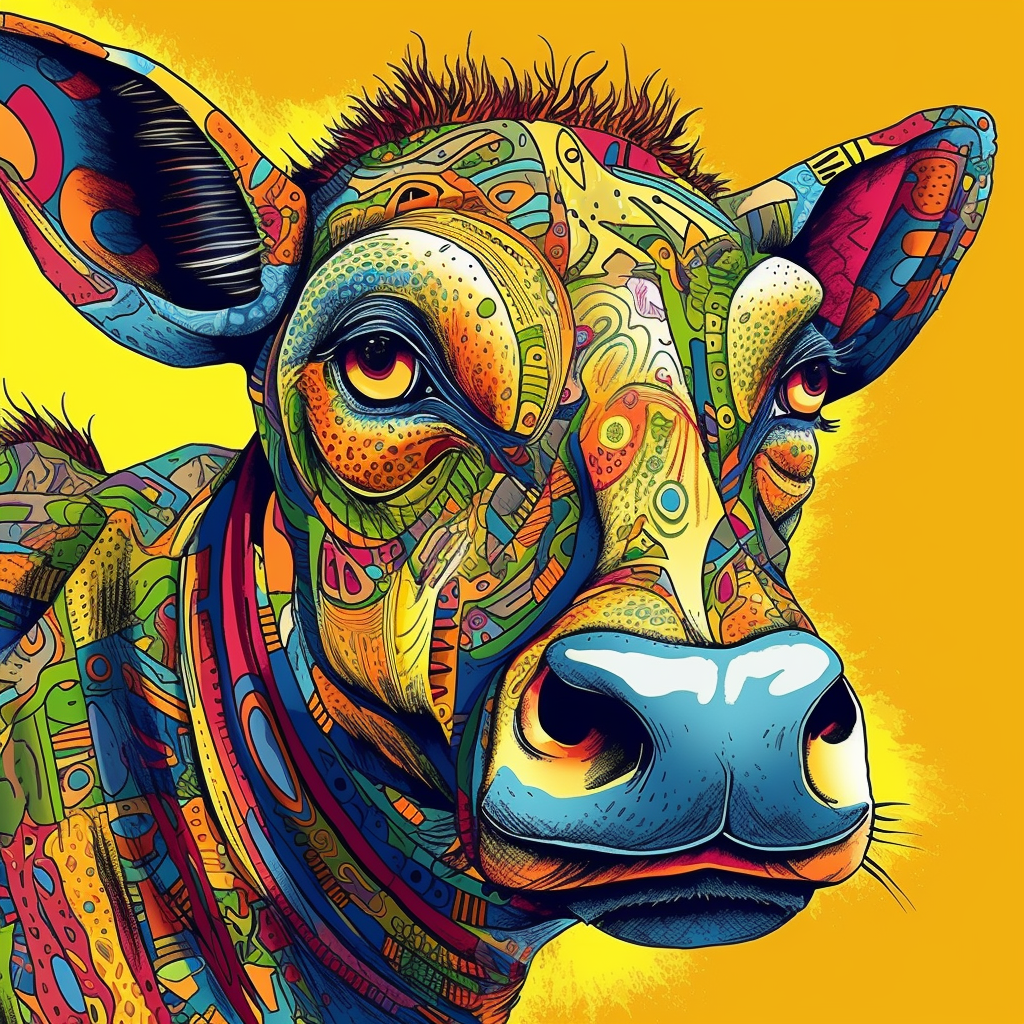 Abstract Pattern Cow Diamond Art Kit