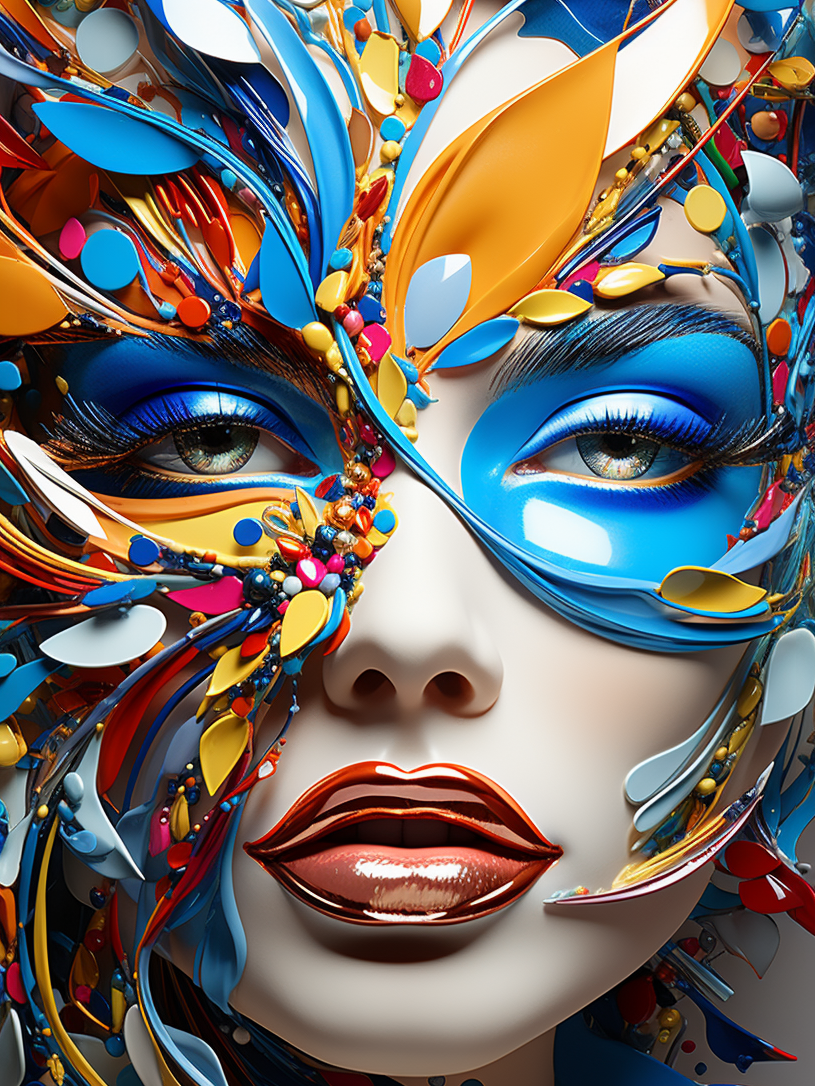 Abstract Womans Face Diamond Art Kit