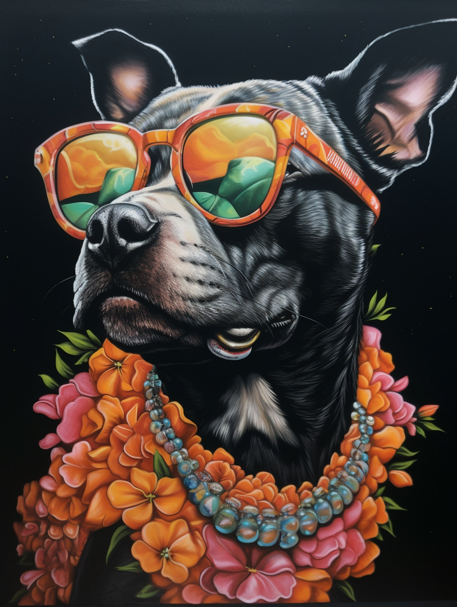Aloha Pitbull Diamond Art Kit