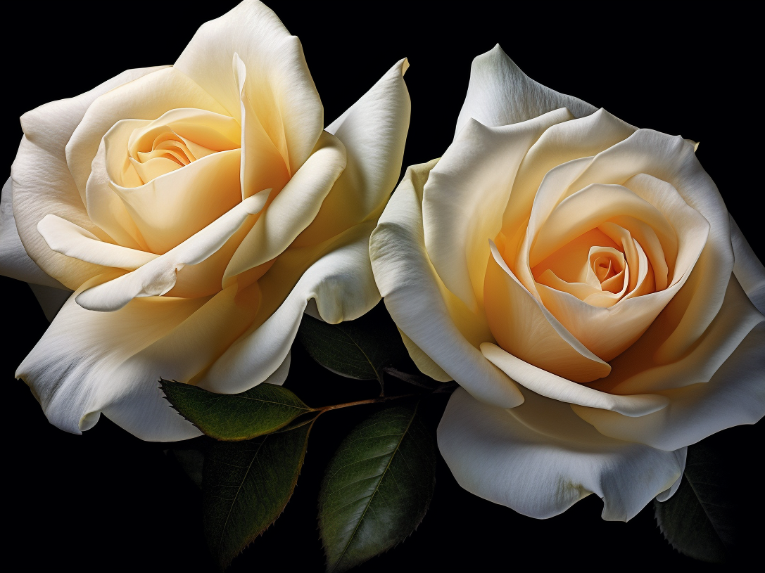 Two Pale Yellow Roses Diamond Art Kit
