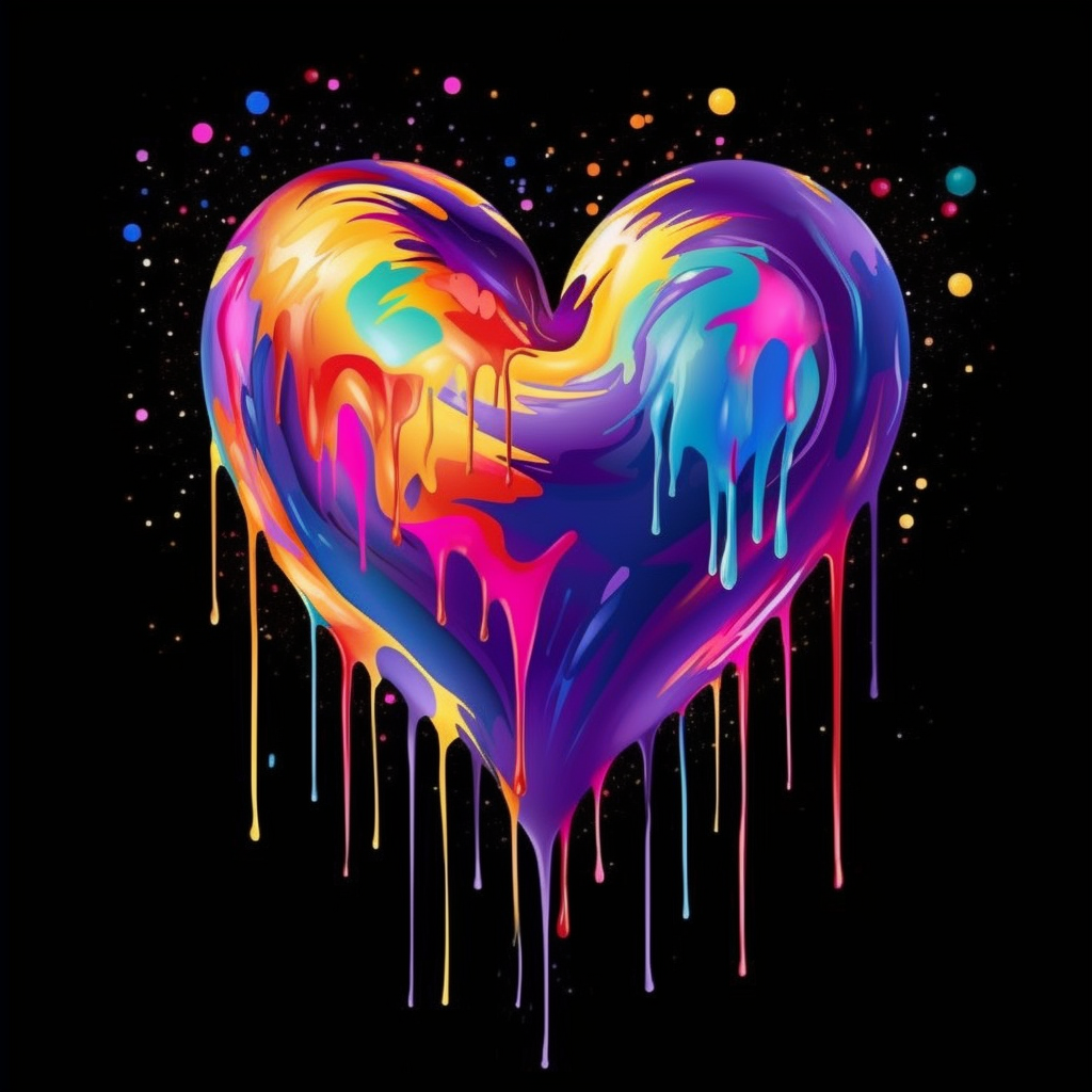 Dripping Paint Heart Diamond Art Kit