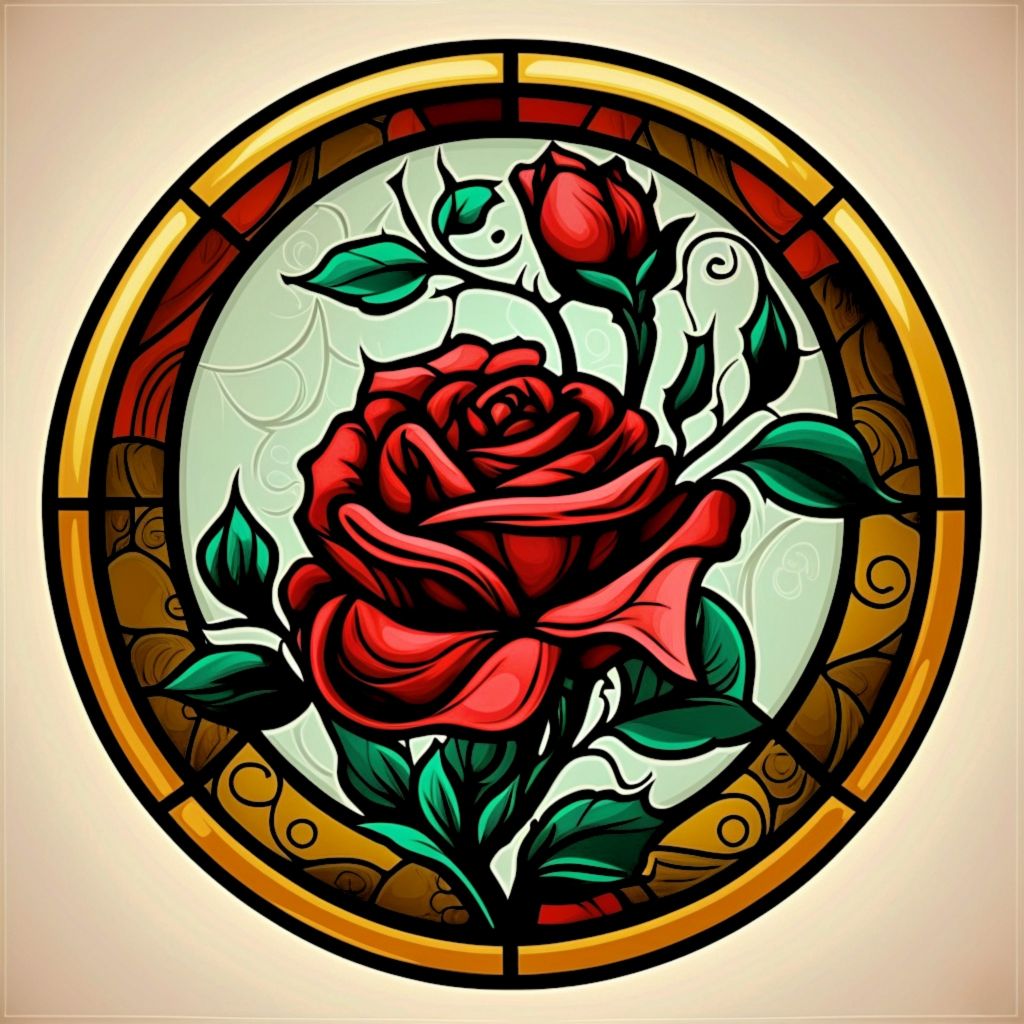 Red Rose Circle Abstract Diamond Art Kit