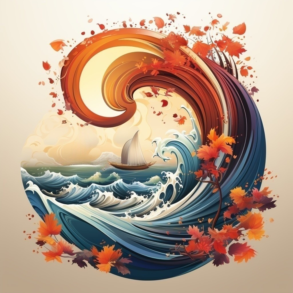Leaves And Waves Diamond Art Kit