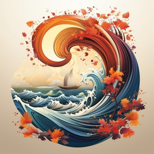 Leaves And Waves Diamond Art Kit