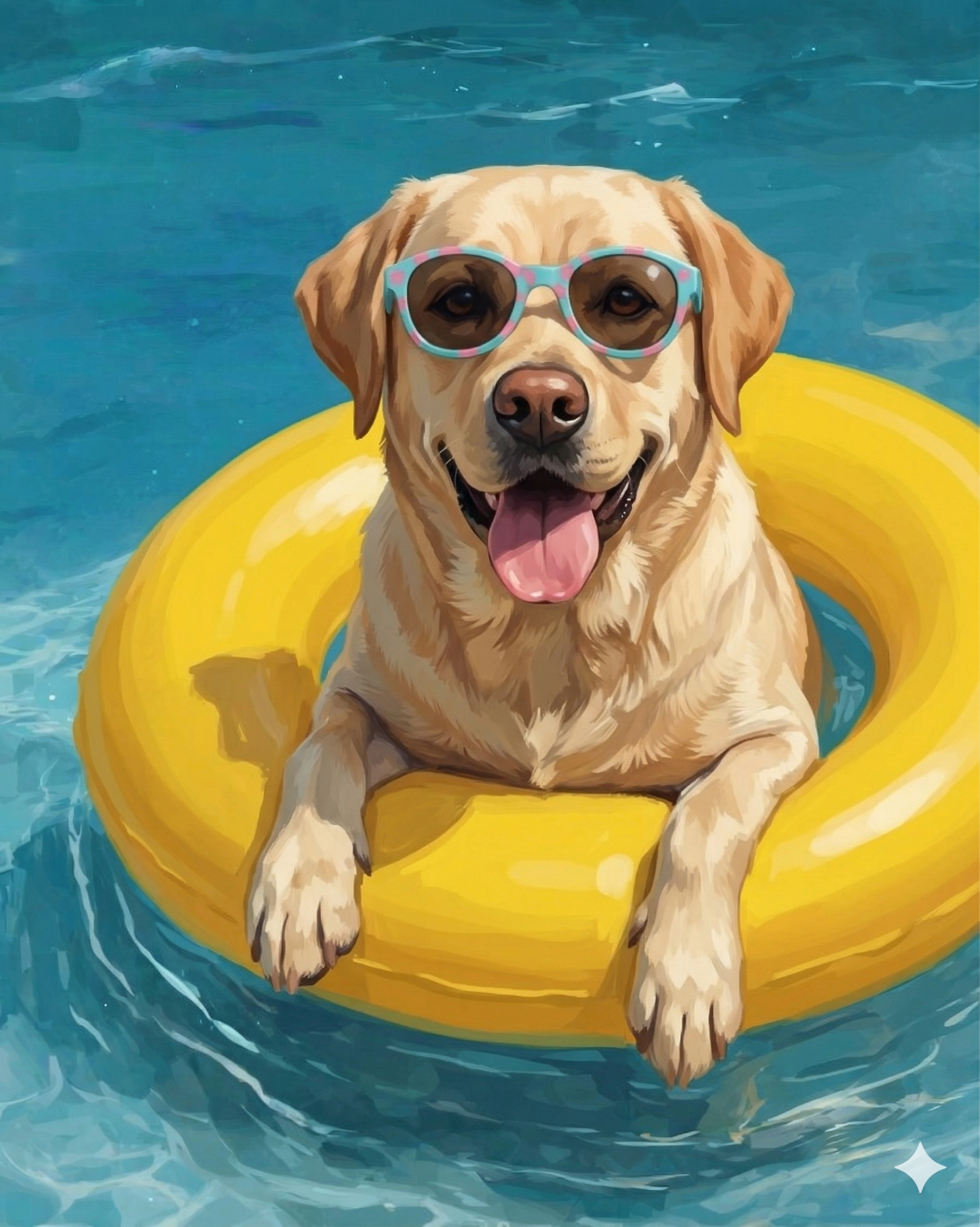 Hello Summer Yellow Labrador Retriever Diamond Art Kit