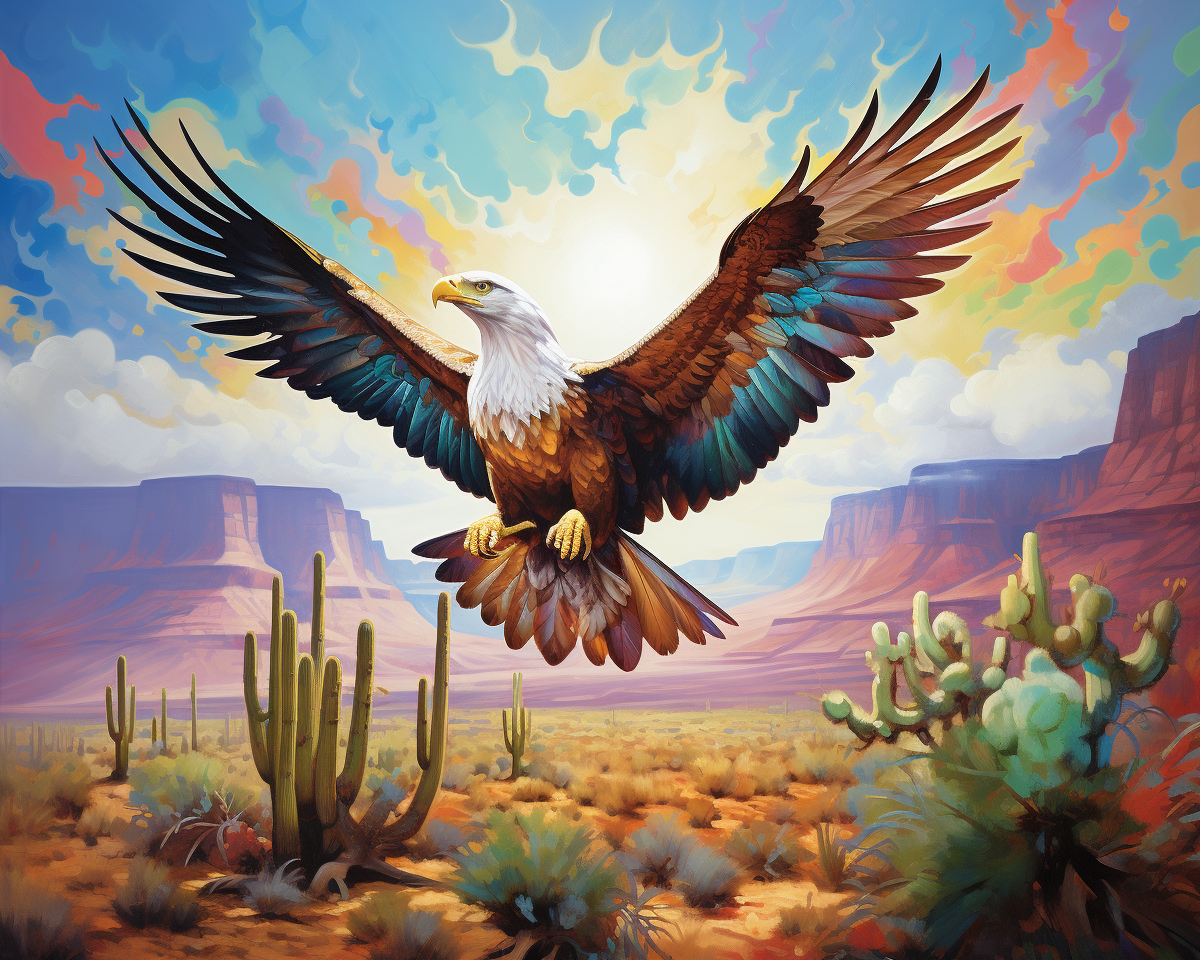 Blue Brown Feather Eagle Diamond Art Kit