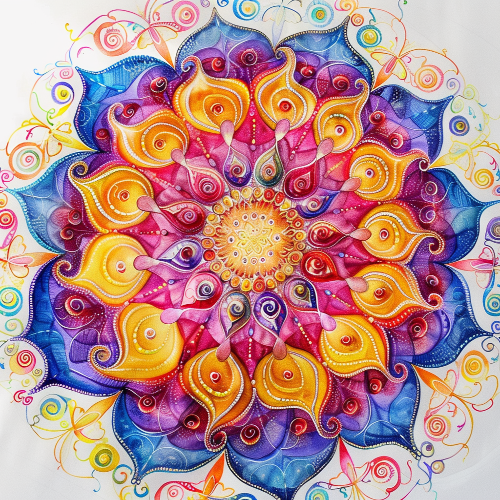 Yellow Center Colorful Mandala Diamond Art Kit