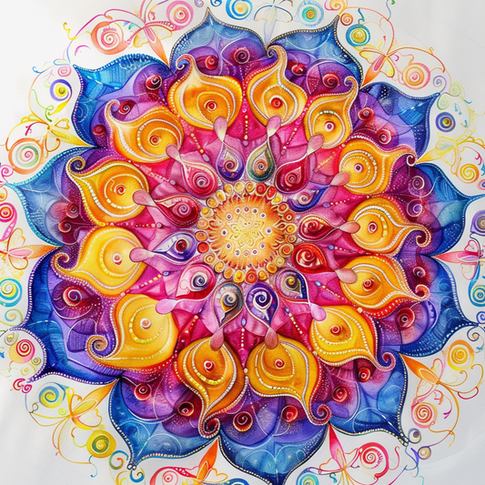 Yellow Center Colorful Mandala Diamond Art Kit