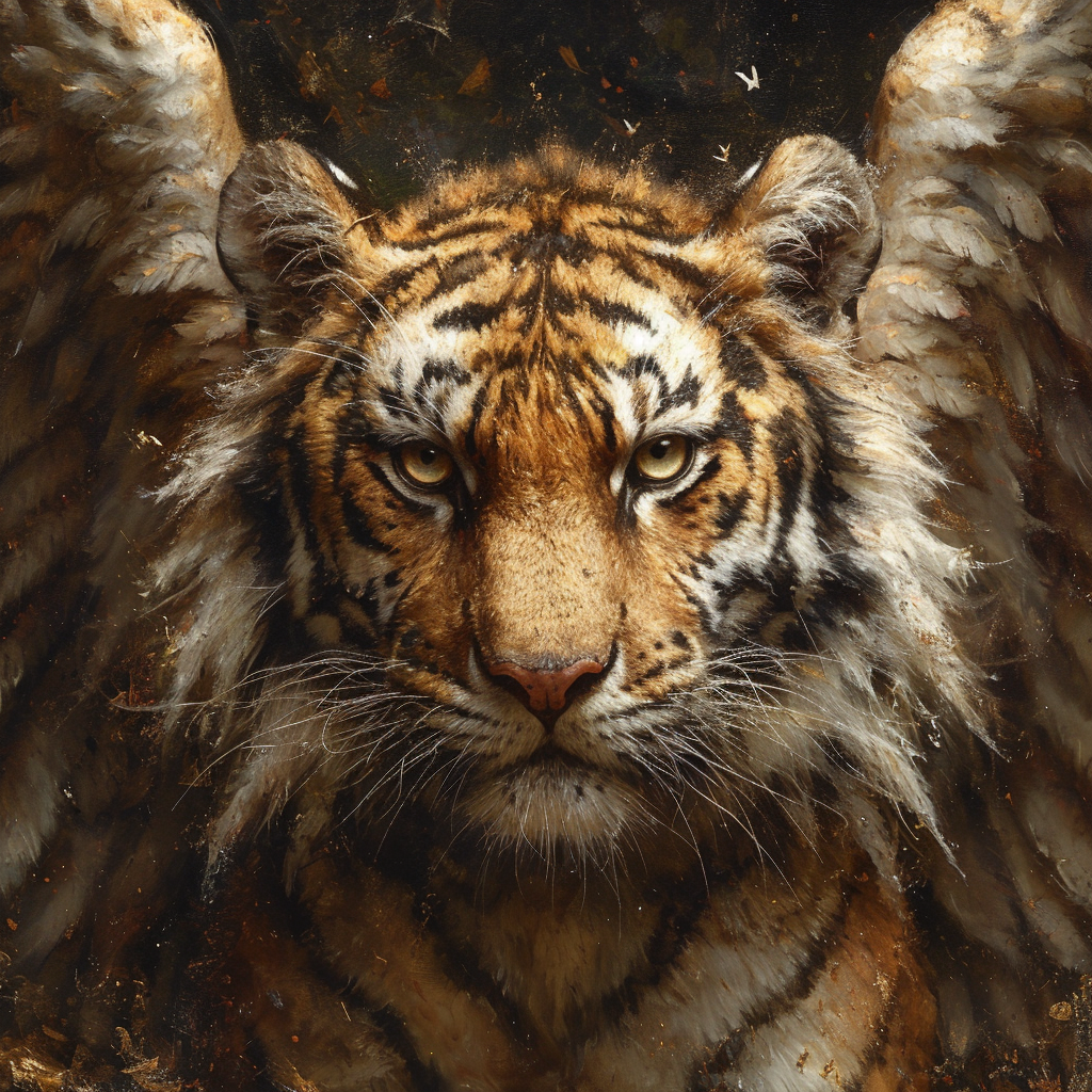 Orange Tiger Angel Diamond Art Kit