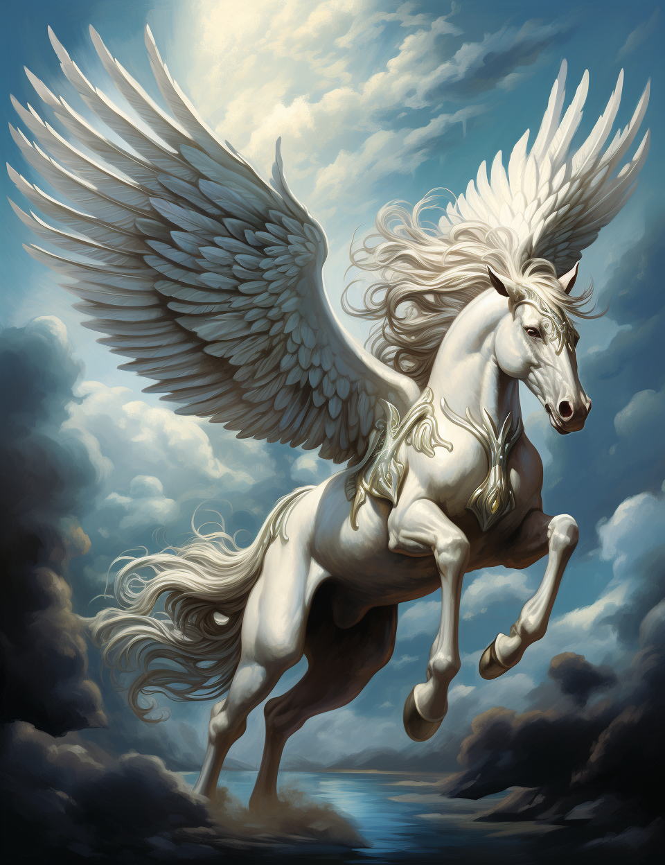 White Flying Pegasus Diamond Art Kit