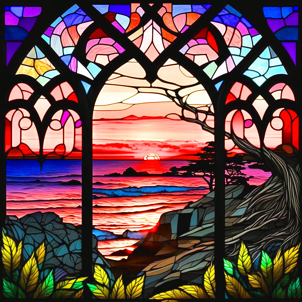 Abstract Sunset Diamond Art Kit