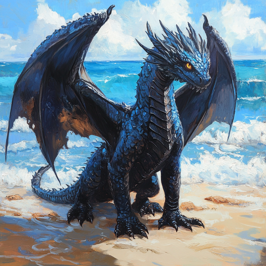 Ocean Waves Dragon Diamond Art Kit
