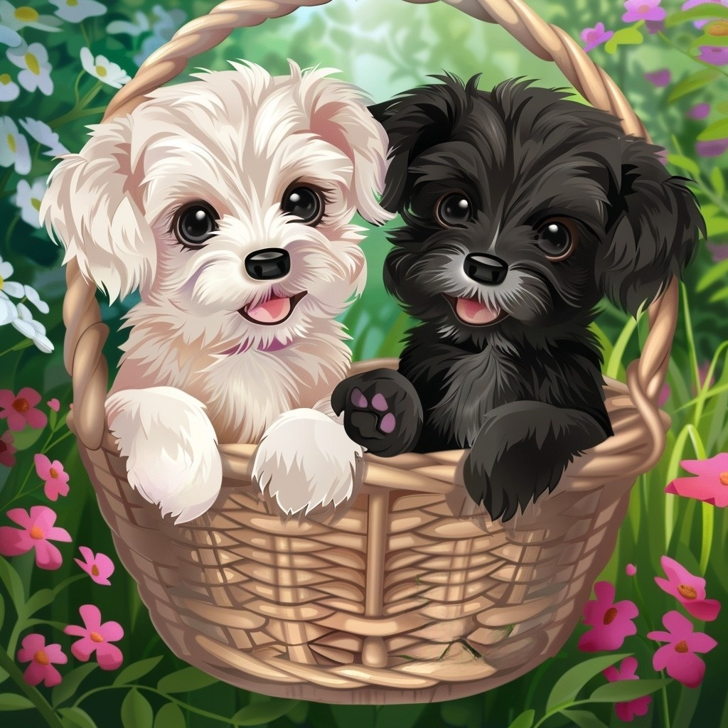 Puppy Basket Diamond Art Kit