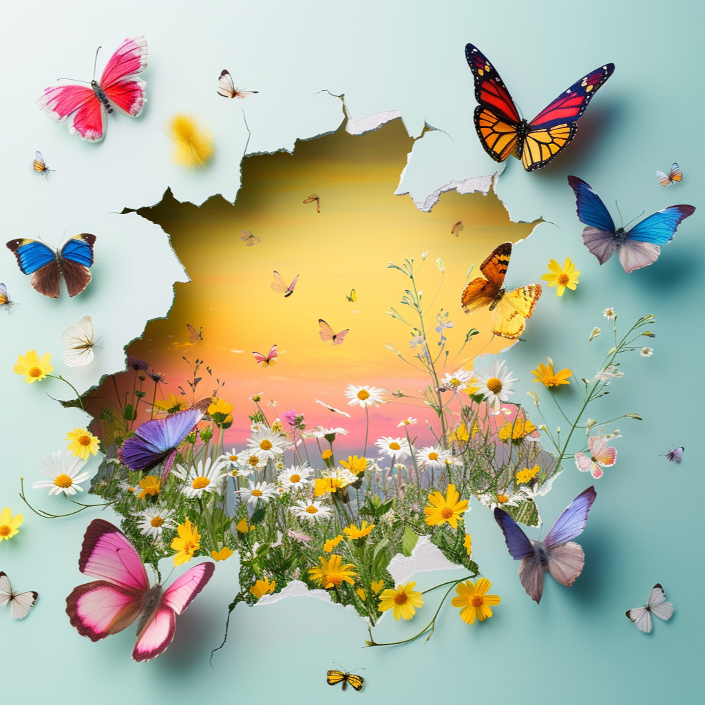 Broken Wall Butterflies Diamond Art Kit