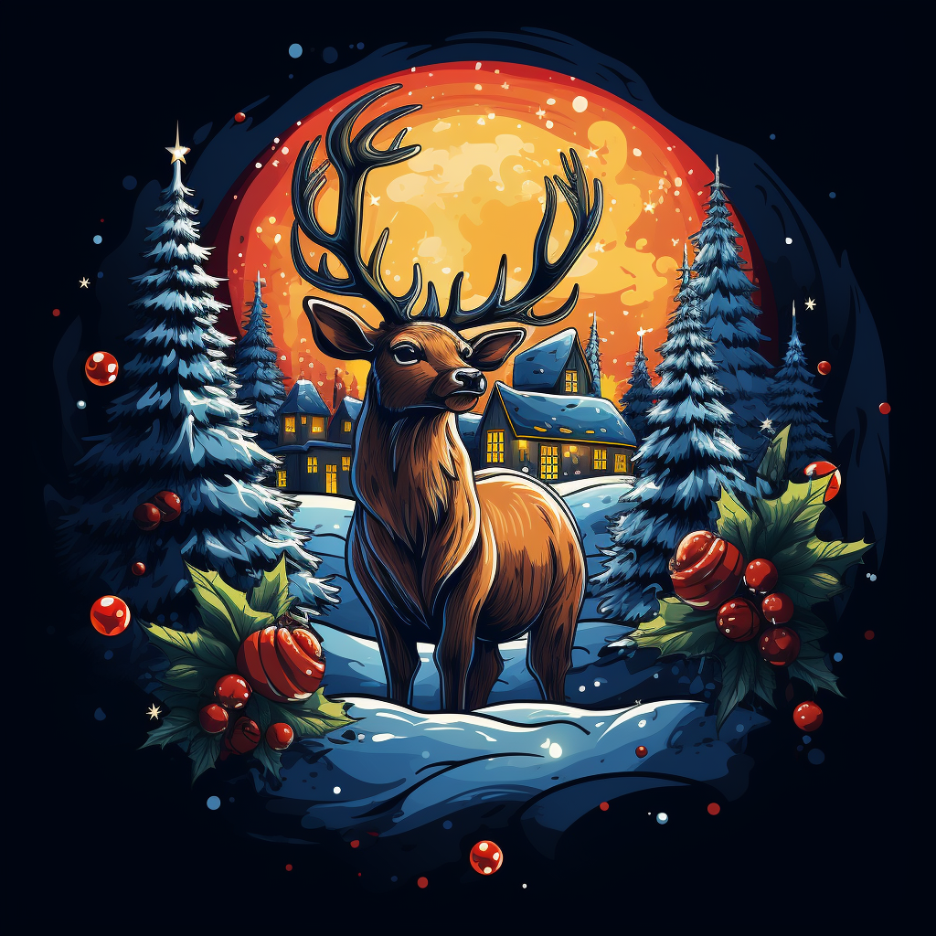 Christmas Elk Diamond Art Kit