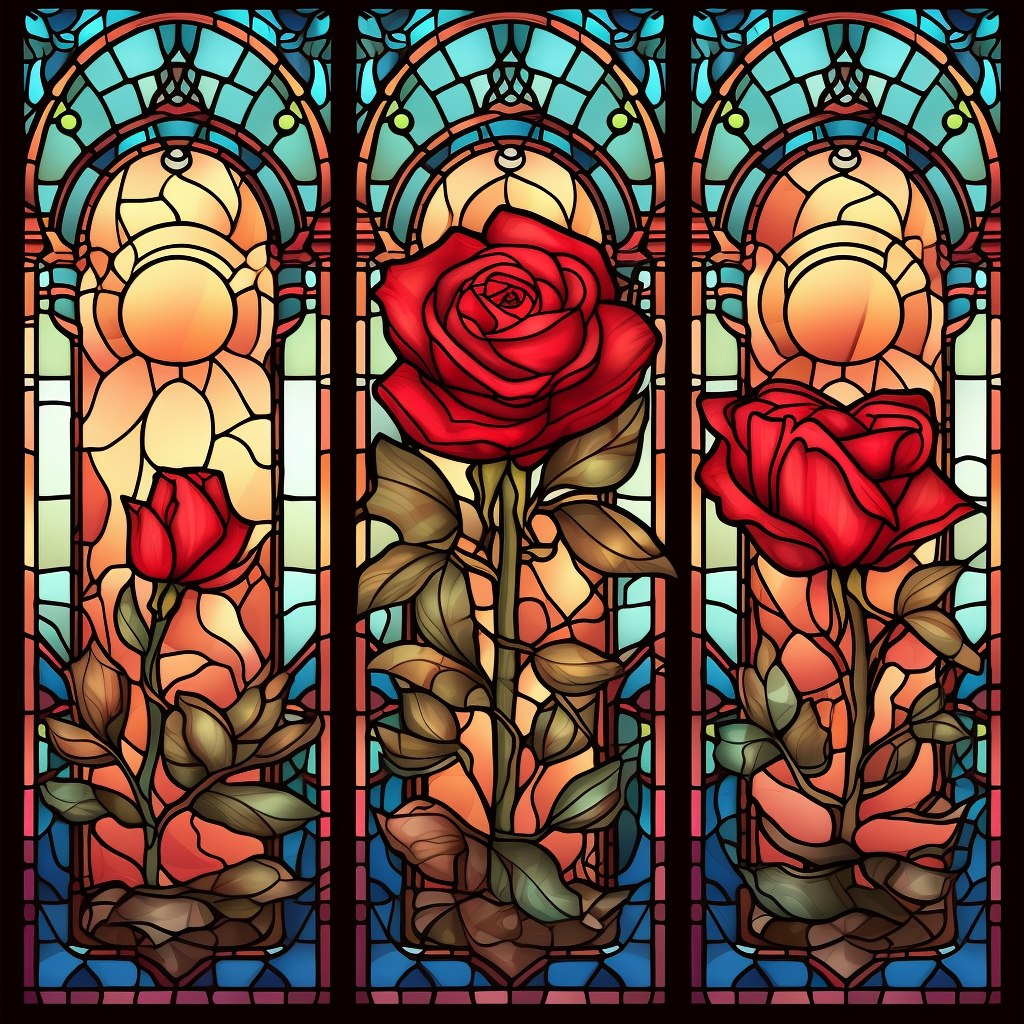 Three Panel Red Roses Diamond Art Kit