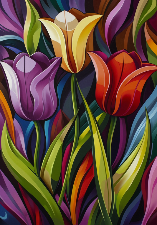 Three Tulips Abstract Diamond Art Kit