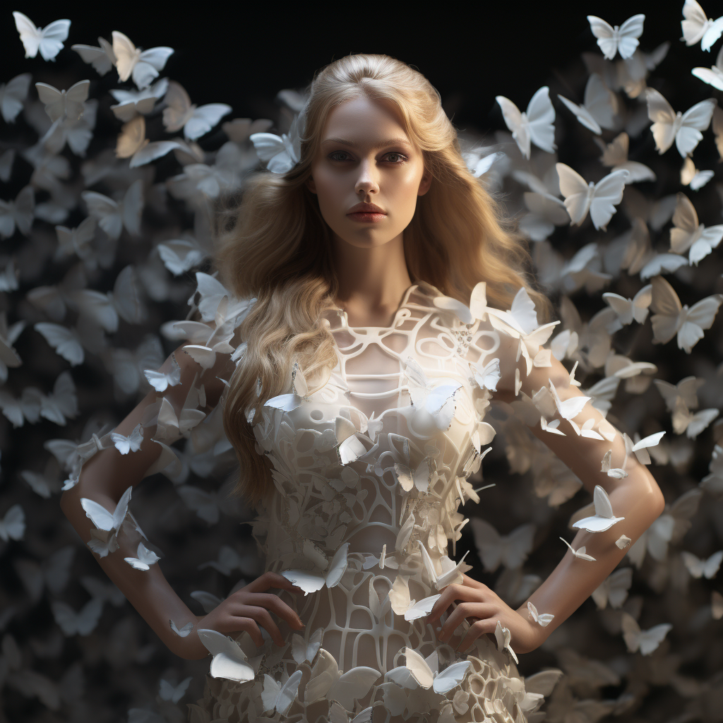 White Butterfly Girl Diamond Art Kit