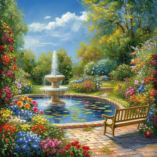 Spring Park Fountain Diamond Art Kit