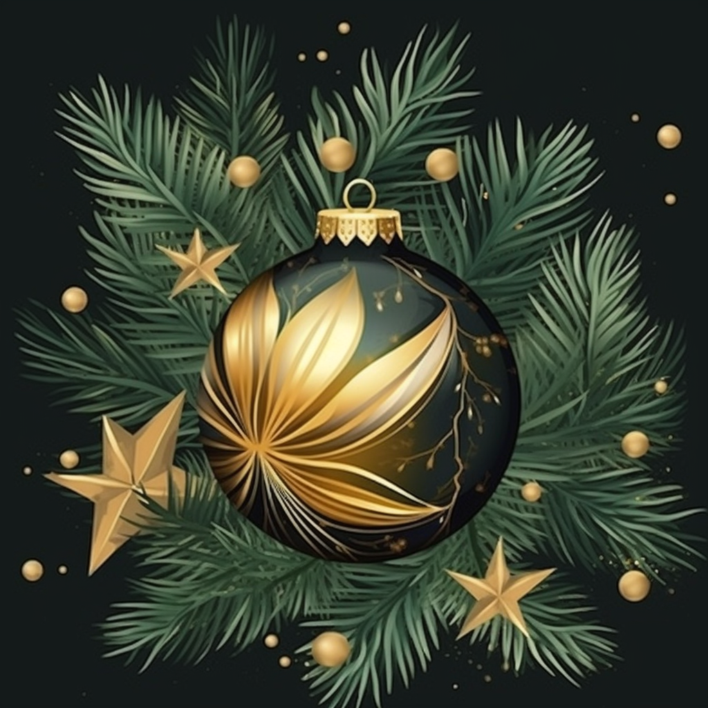 Gold Green Ornament Diamond Art Kit