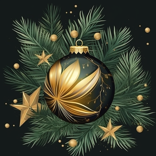 Gold Green Ornament Diamond Art Kit