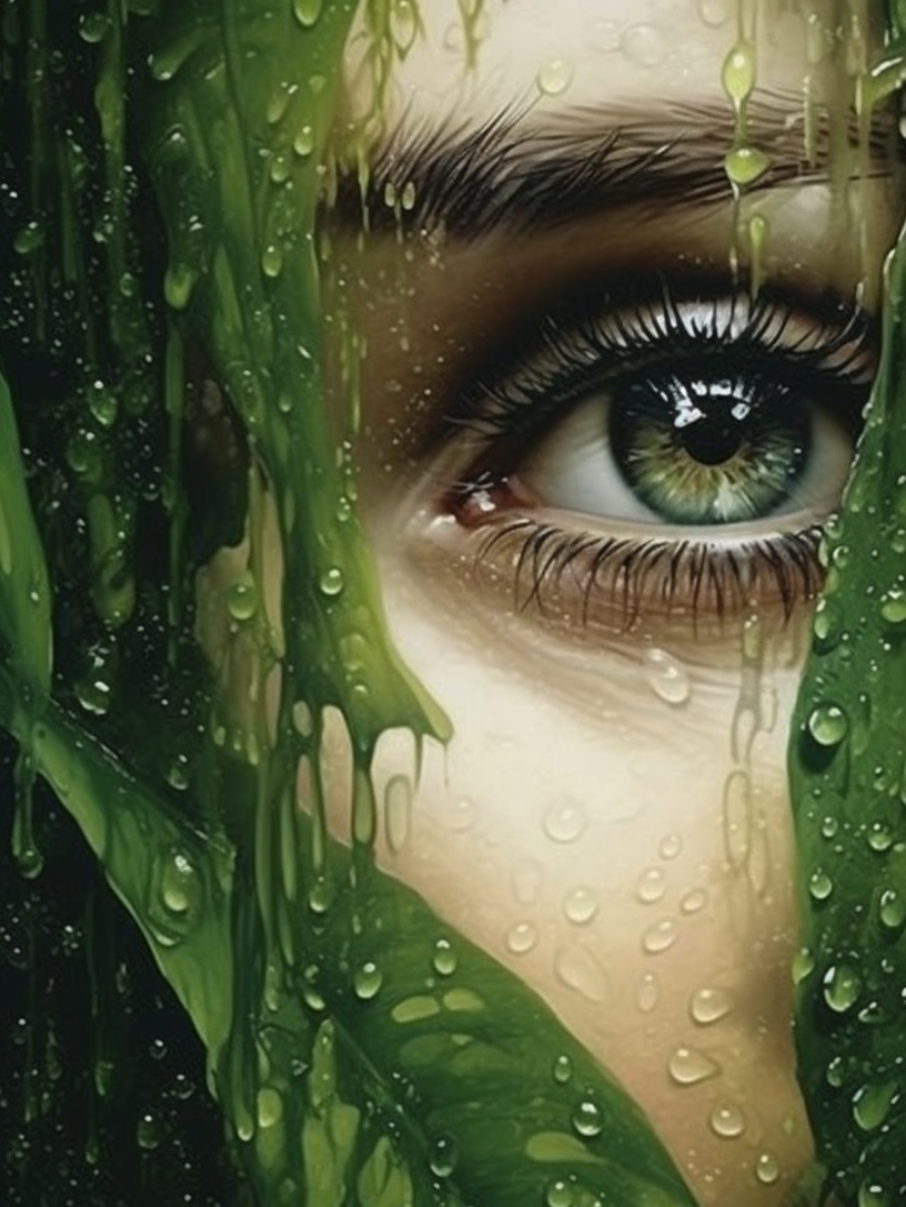 Green Eye Leaves Diamond Art Kit