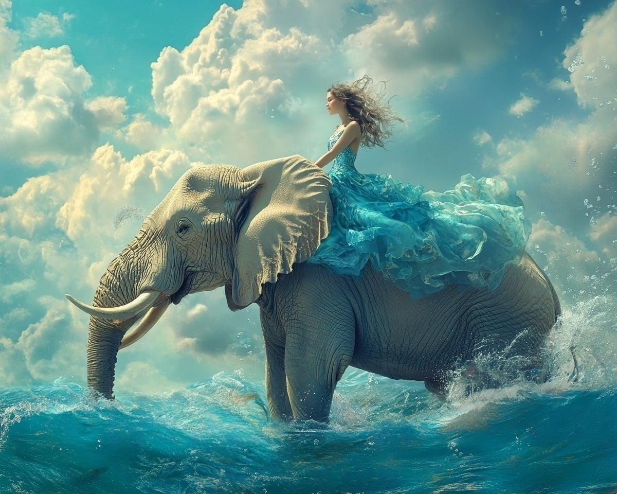 Woman On An Elephant Diamond Art Kit