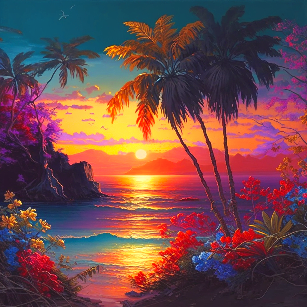 Tropical Sunset Diamond Art Kit