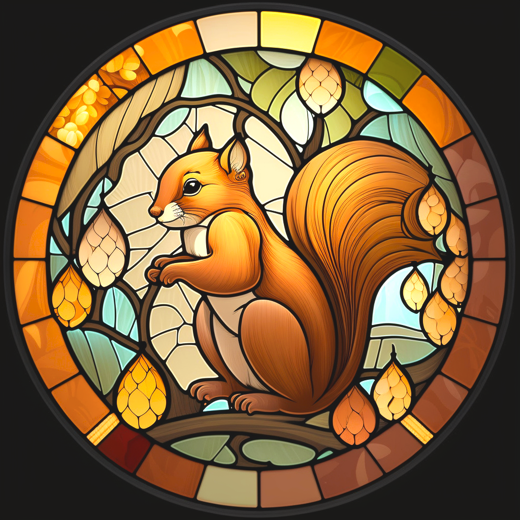 Brown Squirrel Abstract Circle Diamond Art Kit