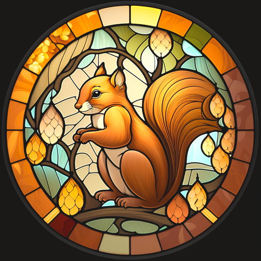 Brown Squirrel Abstract Circle Diamond Art Kit