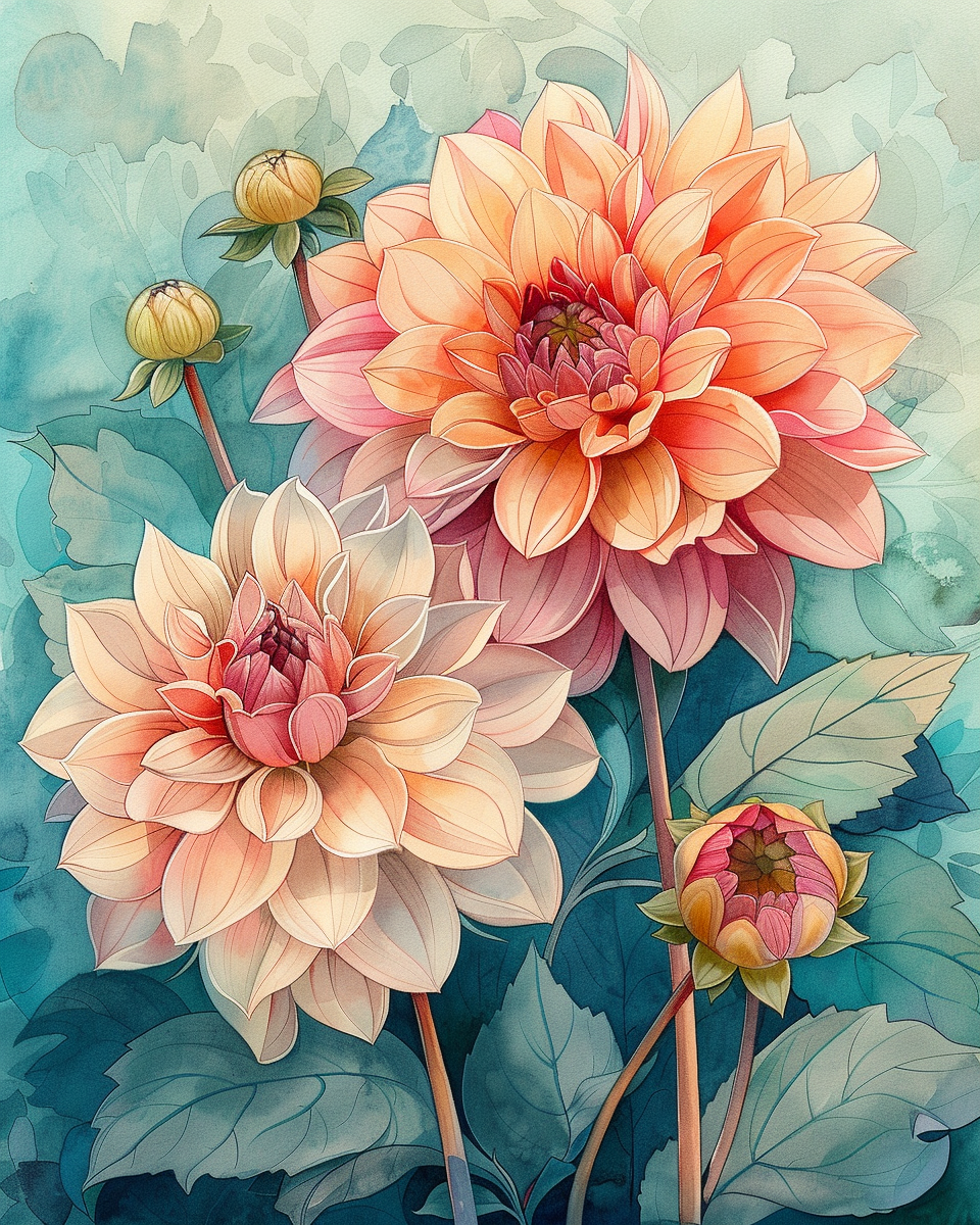 Light Pink Dahlias Diamond Art Kit
