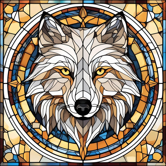 Abstract Yellow Eye Wolf Diamond Art Kit