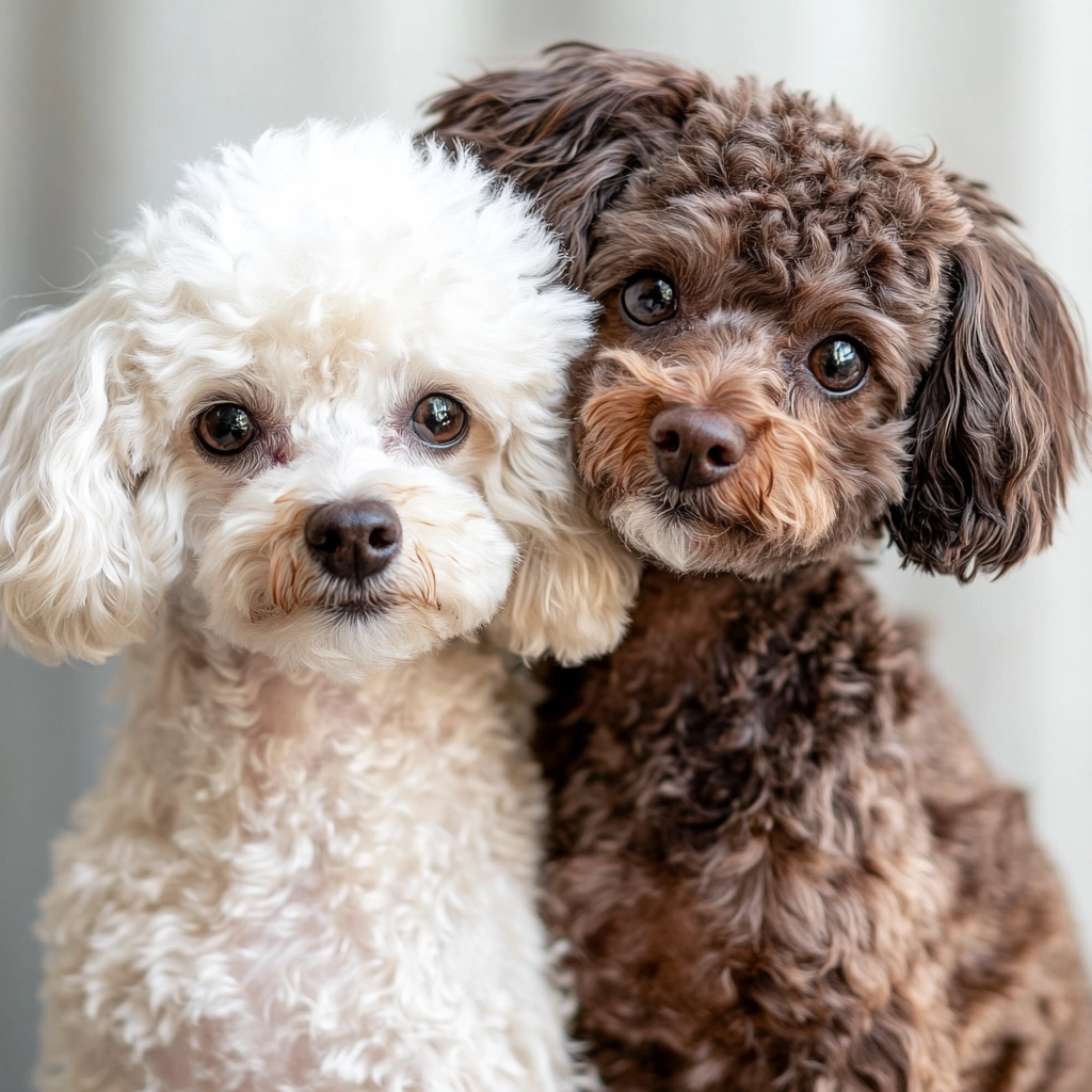 Brown And White Poodles Diamond Art Kit