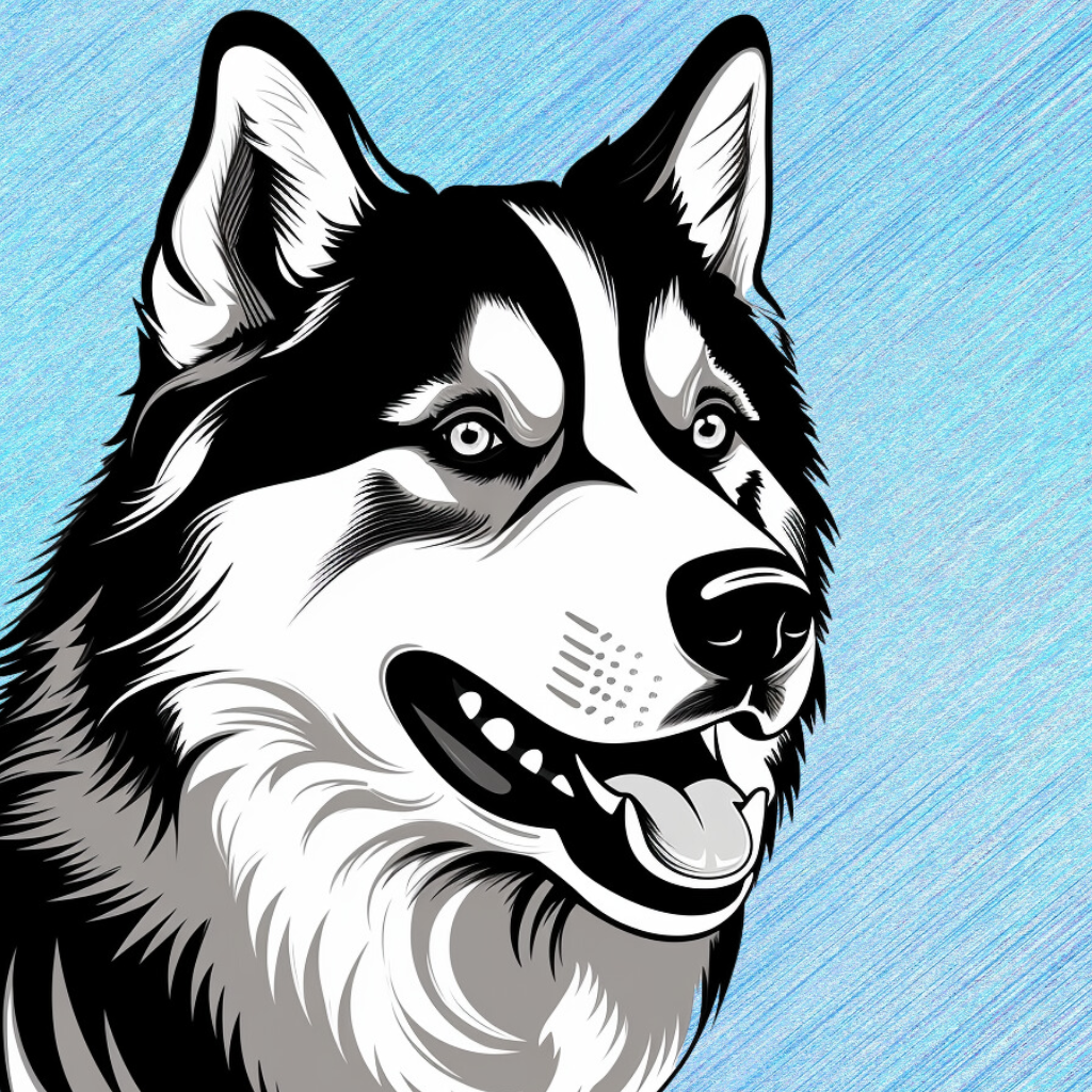 Akita Black White Diamond Art Kit