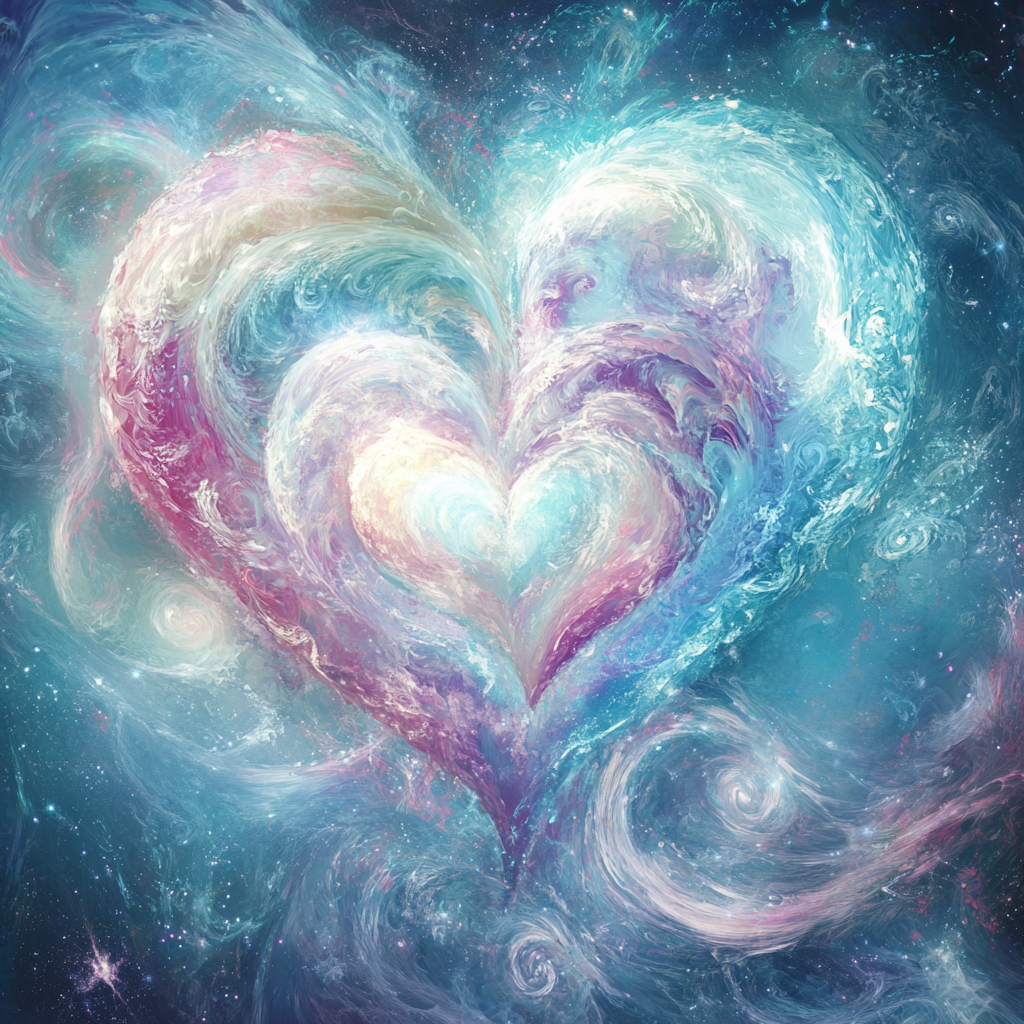 Ethereal Swirls Of Light Heart Diamond Art Kit